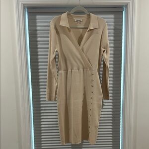 Nanette Lepore Beige Long Sleeve Dress